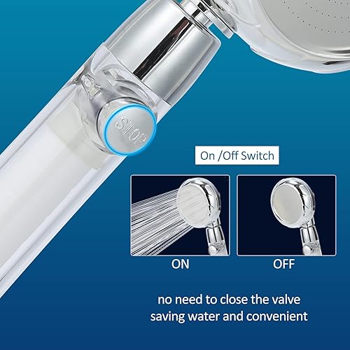 Miniatura 4 de Cabezal de ducha de mano RV con filtro para agua dura  Cabezal de ducha de cámper con manguera e interruptor de encendido y apagado  Reemplazo de