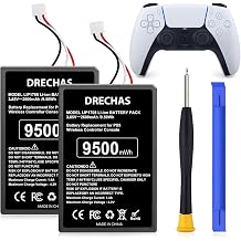 PS5 Controller Battery 2 Pack, 2026 New Upgraded Capacity 9500mWh LIP1708 Replacement Battery for Sony PlayStation 5 DualSense CFI-ZCT1W Wireless Controller with Repair Tool Kit