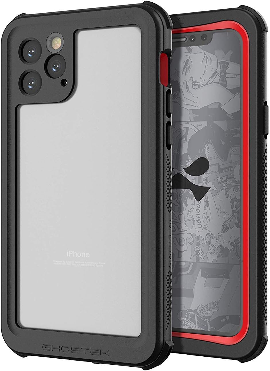 Buу 1 gеt 1 Ghostek NAUTICAL Waterproof iPhone 11 Pro Case Full Body Heavy Duty Protection Phone Cover with Built-In Screen Protector Tough Rugged Protective Designed for 2019 Apple iPhone 11 Pro (5.8 Inch) (Red)