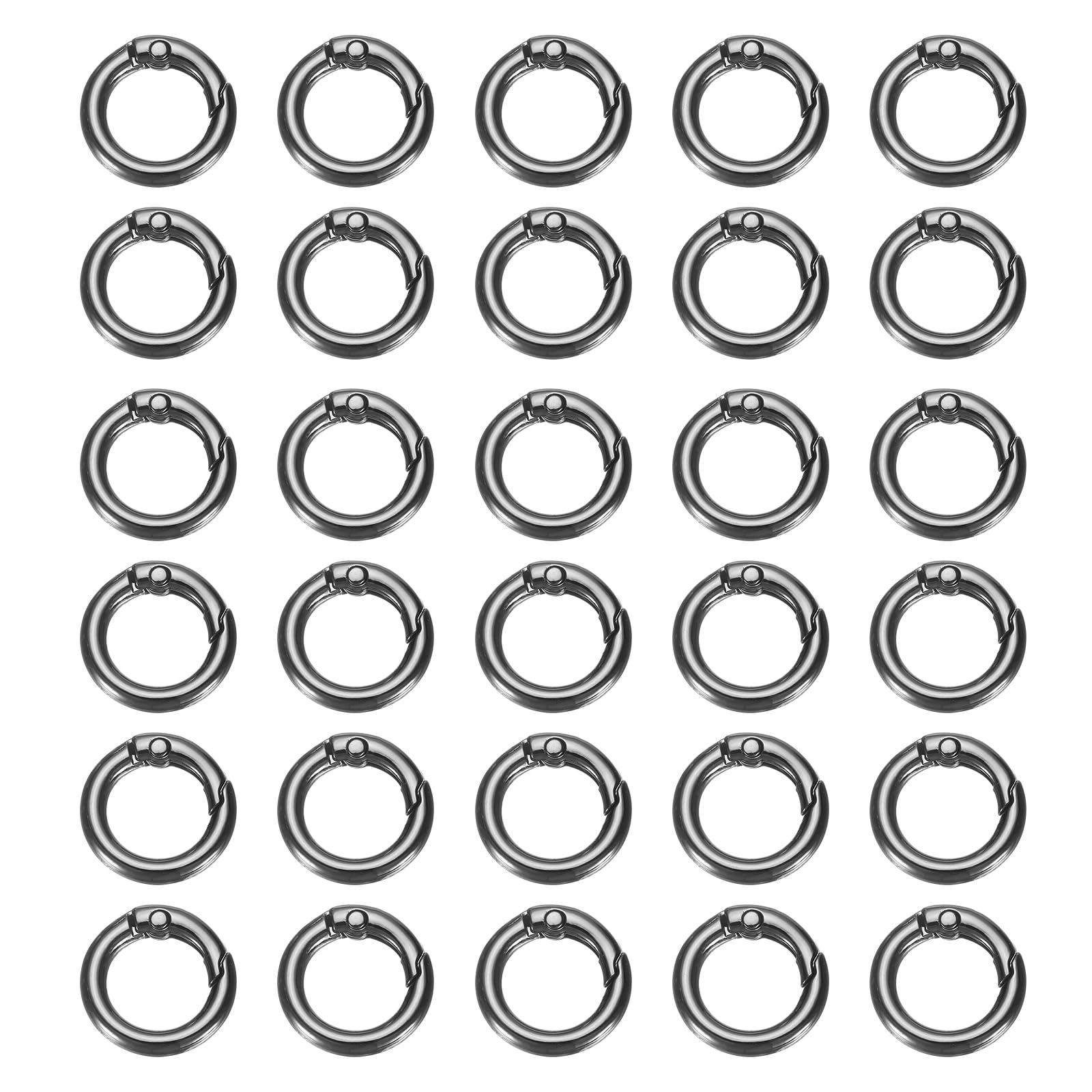 Anneau rond à ressort noir 13mm contre les sangles de sac qui lâchent