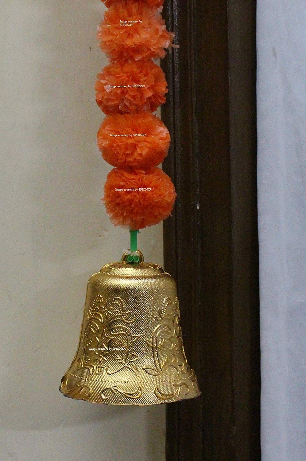 Sphinx Artificial Marigold Flowers Door Hangings (Dark Orange, 1 Piece) 1