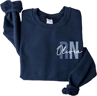 Custom Nurse Sweatshirt RN Sweatshirt Nurse Graduation Gifts for Nurses Week Gifts Nurse Sweatshirts for Women Personalized Registered Nurse Sweatshirt RN Hoodies for Nurses