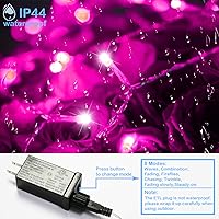 Vista 2 de YAOZHOU Decoraciones de Navidad y San Valentín, luces de cuerda led rosas, 66 pies 200 LED, luces de hadas impermeables IP44