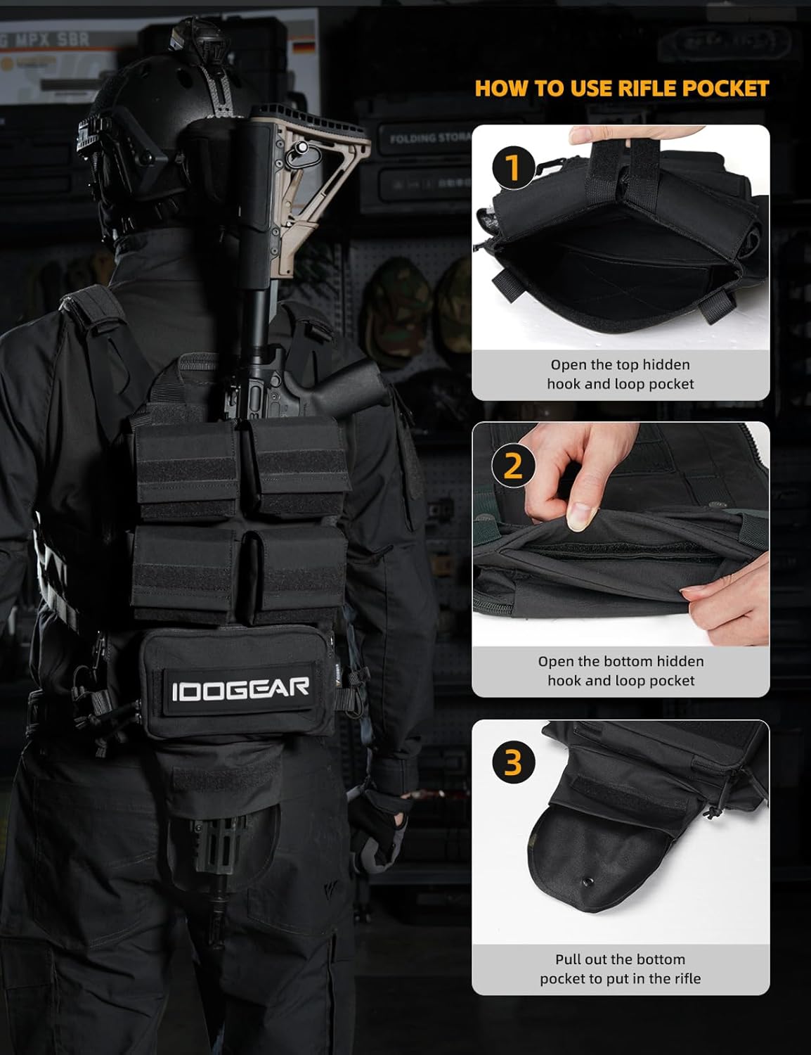 IDOGEAR Tactical Pouches Zip-on Panel Pouch Military Vest Accessory Bag for JPC 2.0 AVS CPC Vest