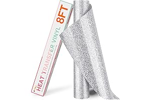 HTVRONT Silver Glitter Heat Transfer Vinyl for Shirts