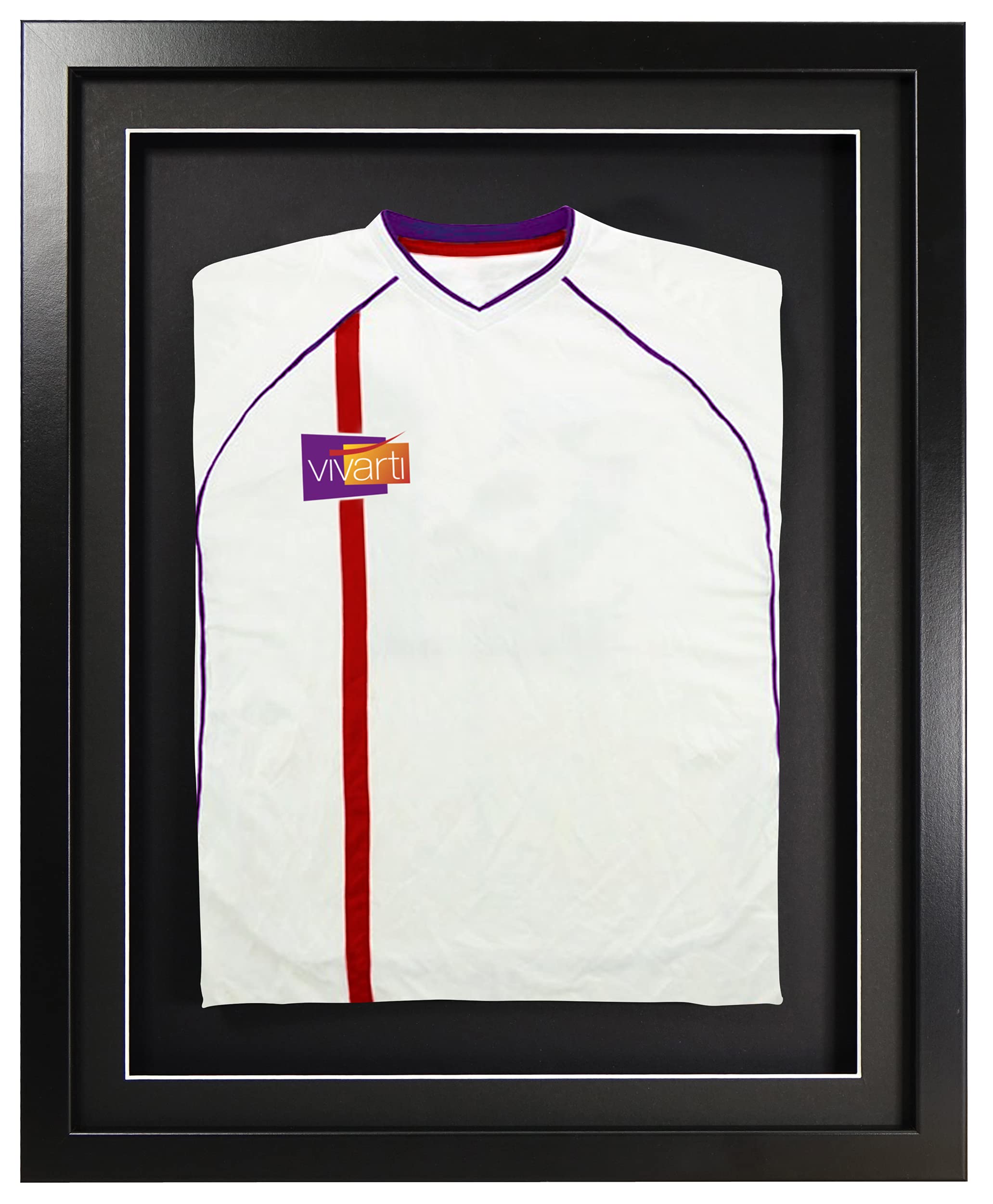 Vivarti DIY Infant 3D Mounted Sports Display Frame - Football, Rugby, Band T-Shirt Shadow Box - 40 x 50cm - Black Frame, Mount, Backing Card — image 1
