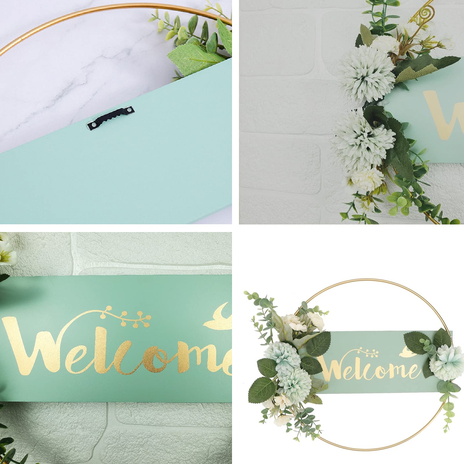 Couronne De Porte Artificielle En Métal - 25 Cm - Déco Maison, Mariage, Pâques