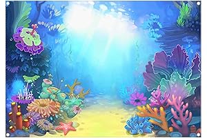 ZTHMOE 7x5ft Fabric Summer Mermaid Backdrop