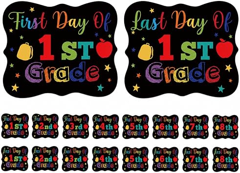 Liliful First & Last Day of School Sign Double Sided Back to School Prop