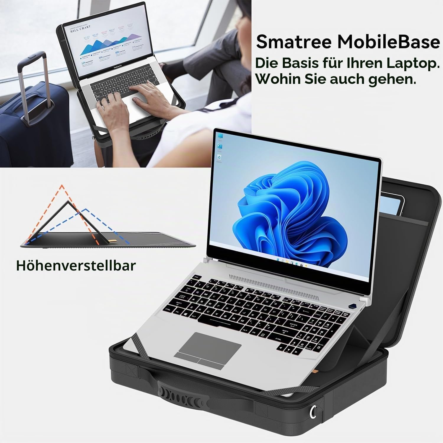 Smatree A485S Mobile Basis Laptop-Schultertasche mit Ständer