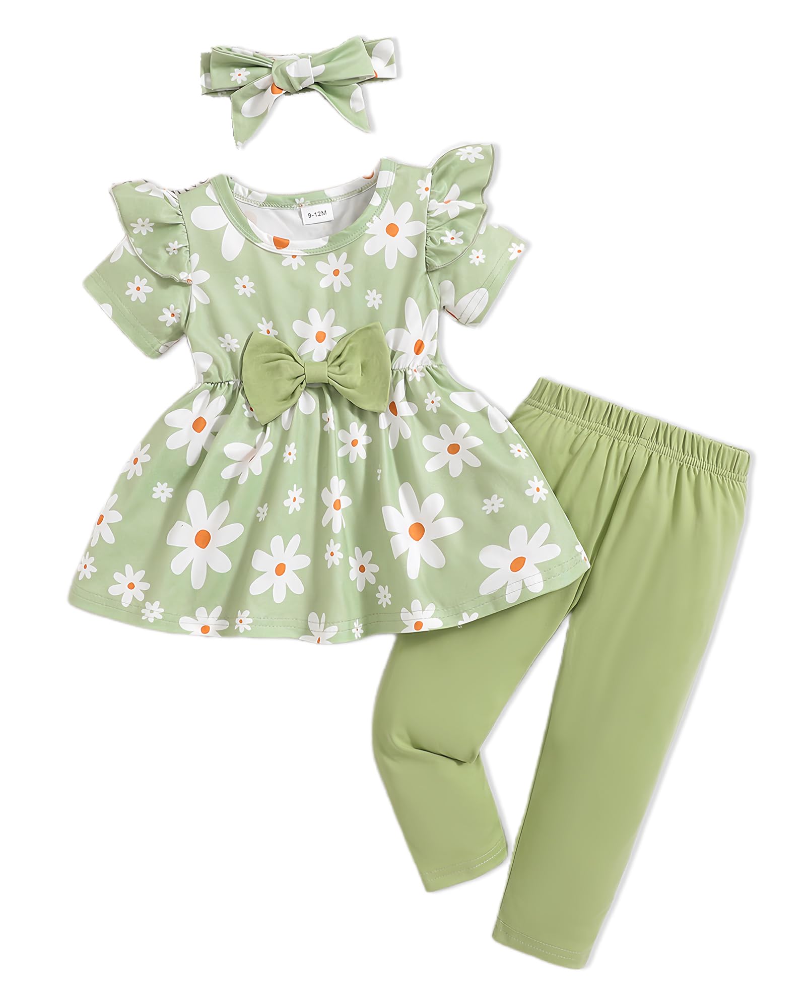 Doresbebe Baby Girl Clothes Toddler Girl Outfit Spring Shirts Top Infant Pants Little Mini Clothing Set 3Pcs