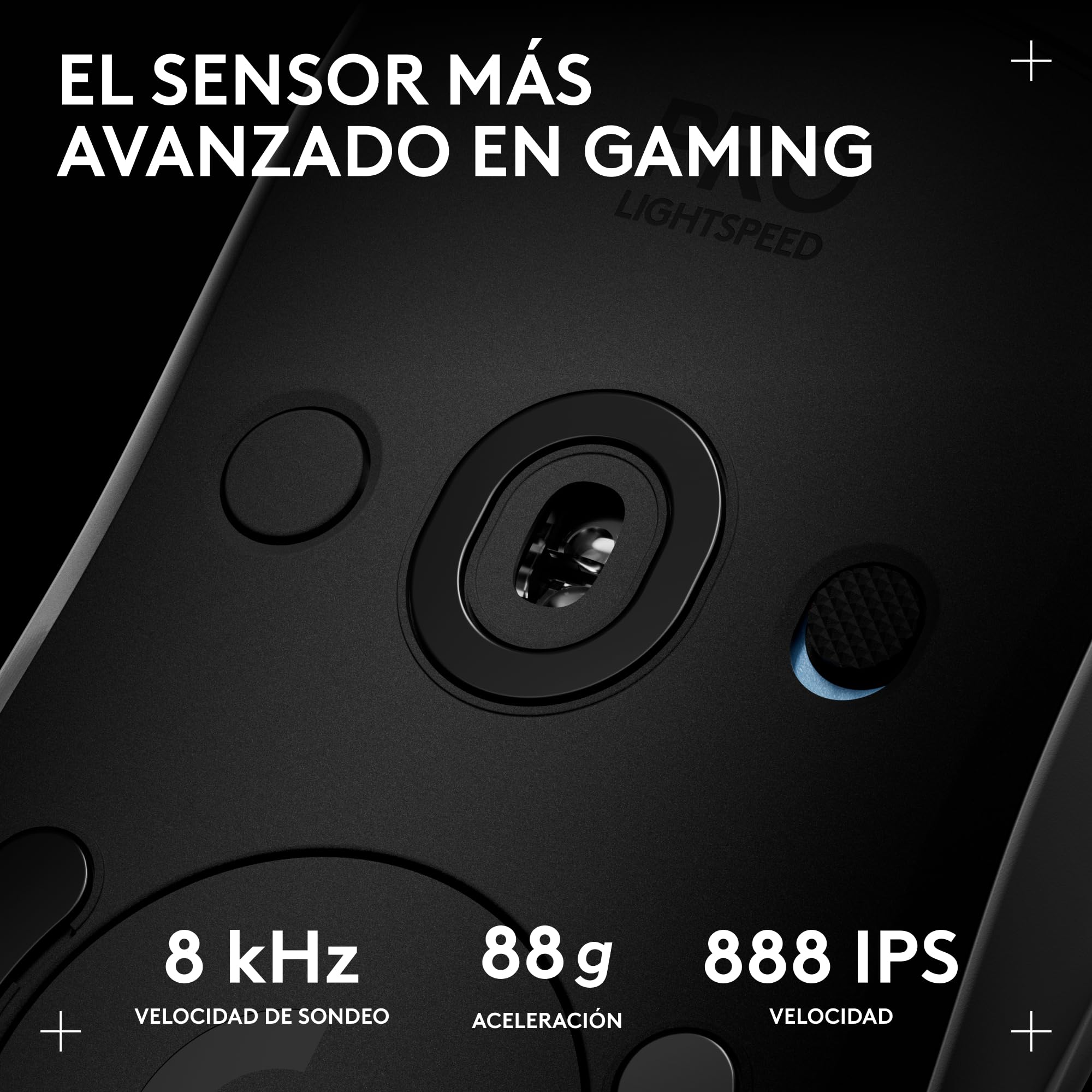 Ratón Gaming inalámbrico Pro 2 Lightspeed, hasta 4 Botones Laterales magnéticos Personalizables y conmutables, Carga USB-C, Sensor 32k dpi para para PC/Mac.