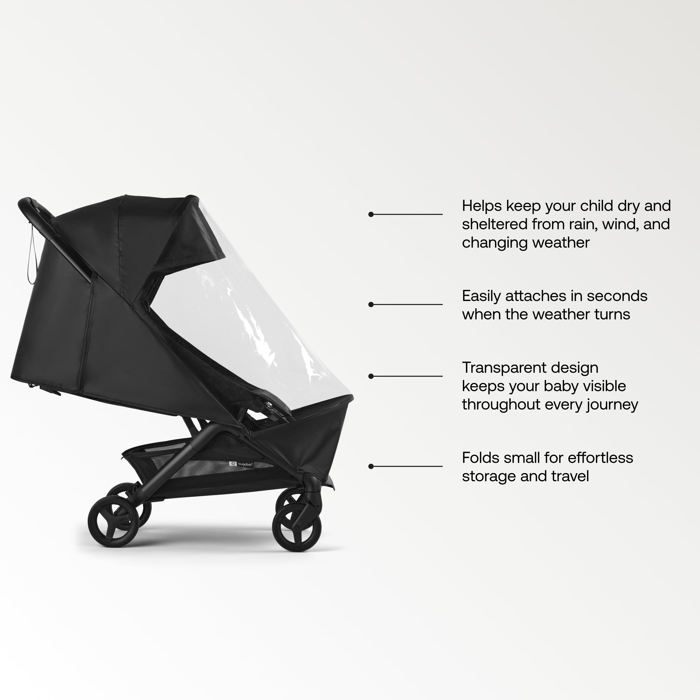 Bugaboo Butterfly Rain Cover Transparent Weather Shield Stroller