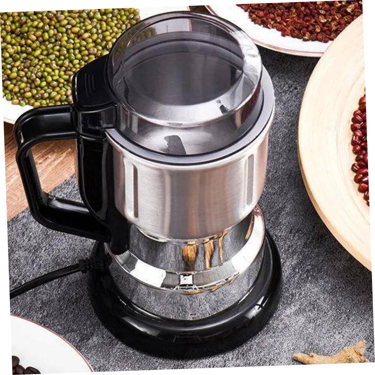 VALICLUD Moulin à Café Électrique Compact Multifonction 220v pour Maison Petit Format Broyage Fin Céréales Portable Usage Domestique