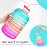 QuiFit Motivational Gallon Water Bottle - with Straw & Time Marker BPA Free Large Reusable Sport Water Jug with Handle for Fitness Outdoor Enthusiasts Leak-Proof (Green/Pink,1 gallon)
