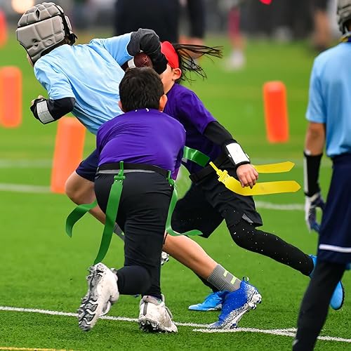 Vista 40 de Hungdao Cinturones y banderas de fútbol para 12 jugadores, cinturones de fútbol ajustables para niños, adolescentes, adultos, entrenamiento en Rojo