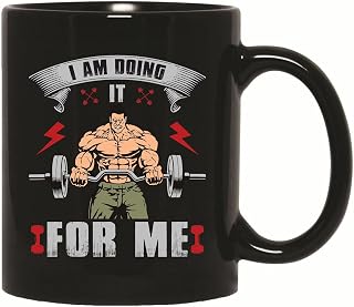 IamDoingitforMe Funny Gifts for Gym Bodybuilding Bodybuilders 11oz 15oz Black Coffee Mug