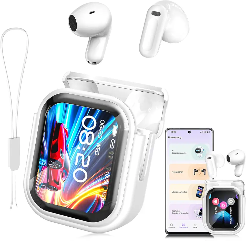 Fones de ouvido NE20, NE20 AI Translation Earbuds em tempo real, fones de ouvido tradutores de 135 idiomas com tela LCD sensível ao toque dispositivo de tradução 3 em 1 para traduzir fones de