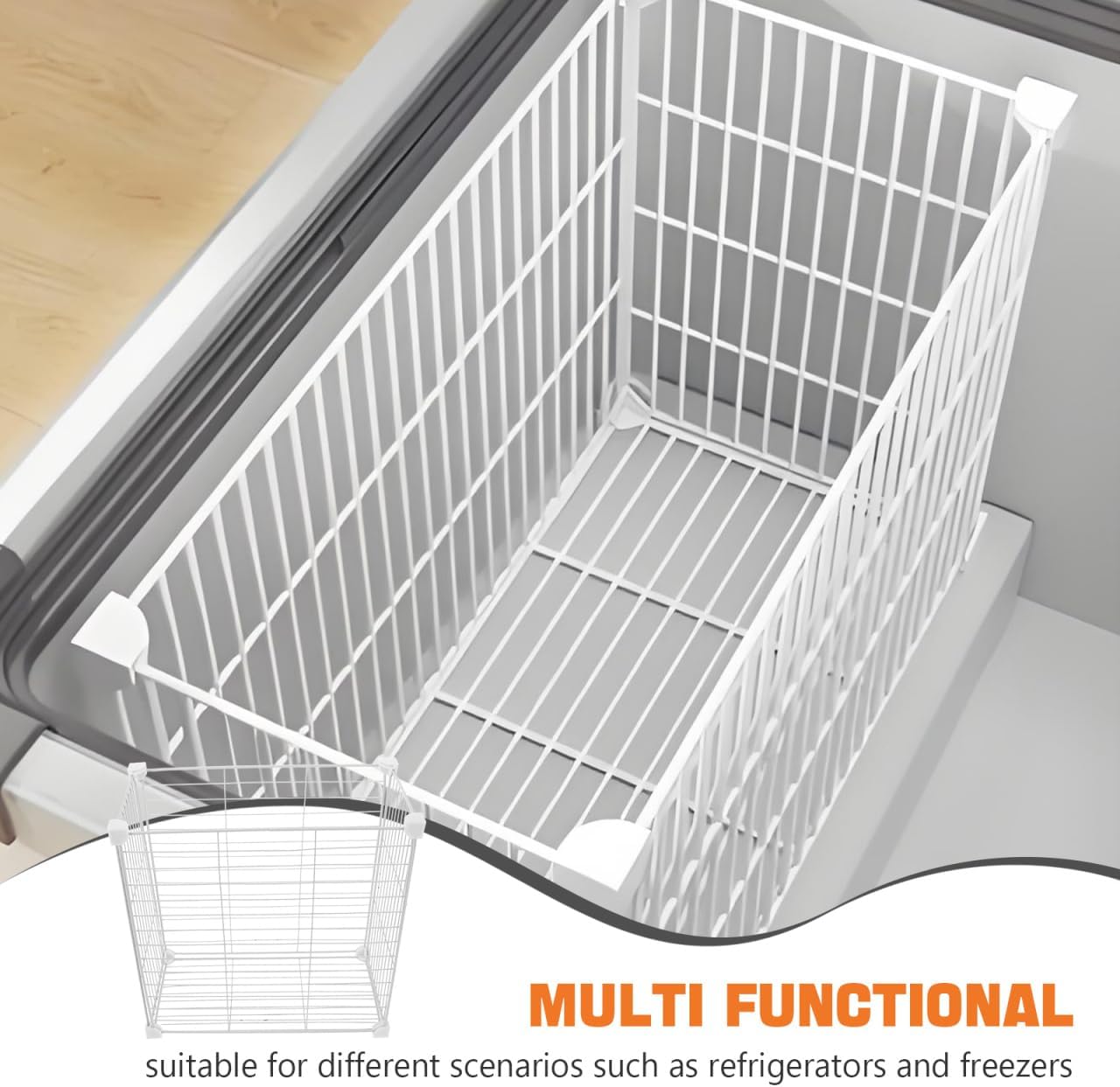 Cabilock Wire Basket Freezer Organizer Bin for Pantry Storage Deep Freezer Dividers and Kitchen Refrigerator Organization Ideal for Organizing Fridge