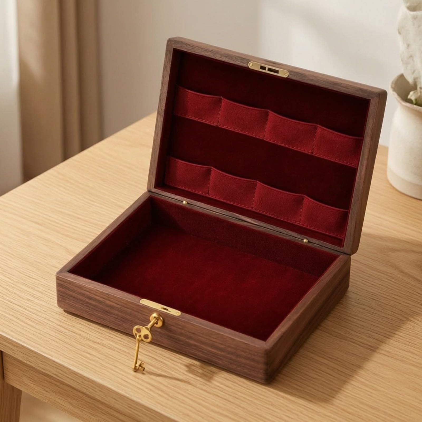 MERIGLARE Caja con Bisagras Pequeña | Forma Rectangular Compacta, Caja Exhibición, Organizadora, para Regalo, Estilo C