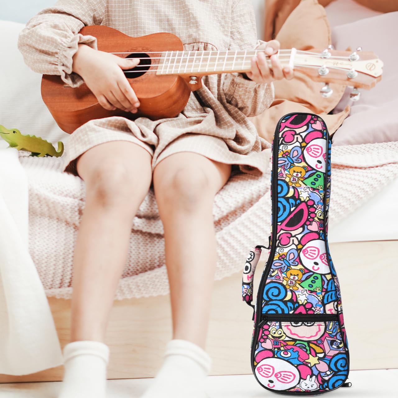 UPKOCH Estuche Impermeable para Ukelele 22.83 Pulgadas Bolsa Ligera De Transporte con Correa Ajustable Compatible con Ukelele Y Guitarra Acústica