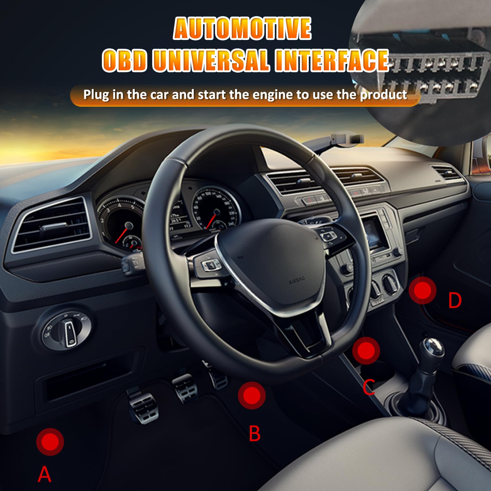 OBD2 Auto Diagnostica Diagnosi-auto Supporta più lingue, Diagnostico OBD2 per Multimarca - Lettore Errore Motore Auto con Funzioni-OBD2, Professionale Diagnostica Per tutti i Veicoli OBDII