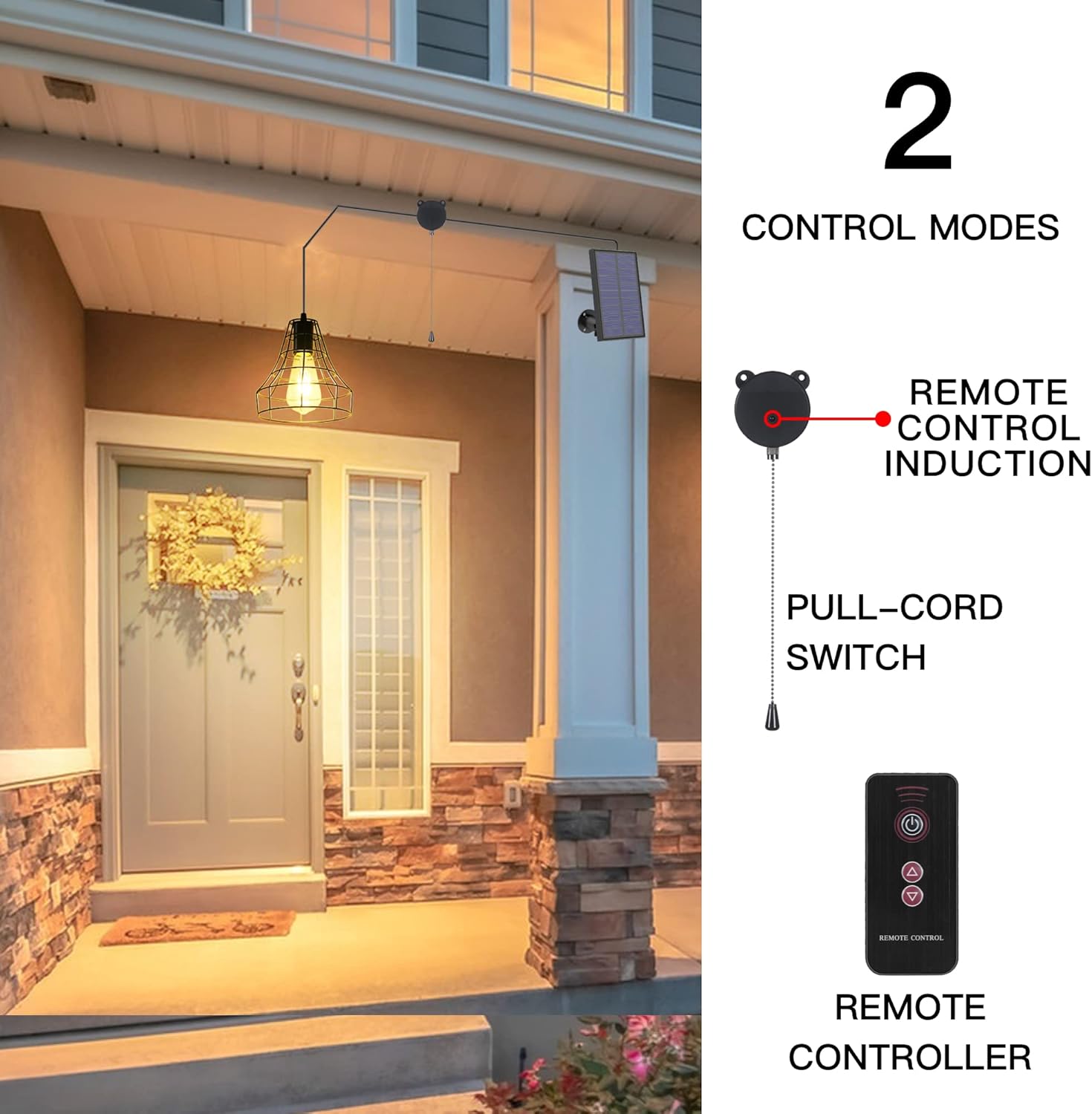 Metal Address Sign and Solar Pendant Light Outdoor Indoor, House Numbers Plaque 12.2 in, Solar Chandelier 6.8 in, Solar Lights for House Mailbox Street Shed Patio Barn Storage