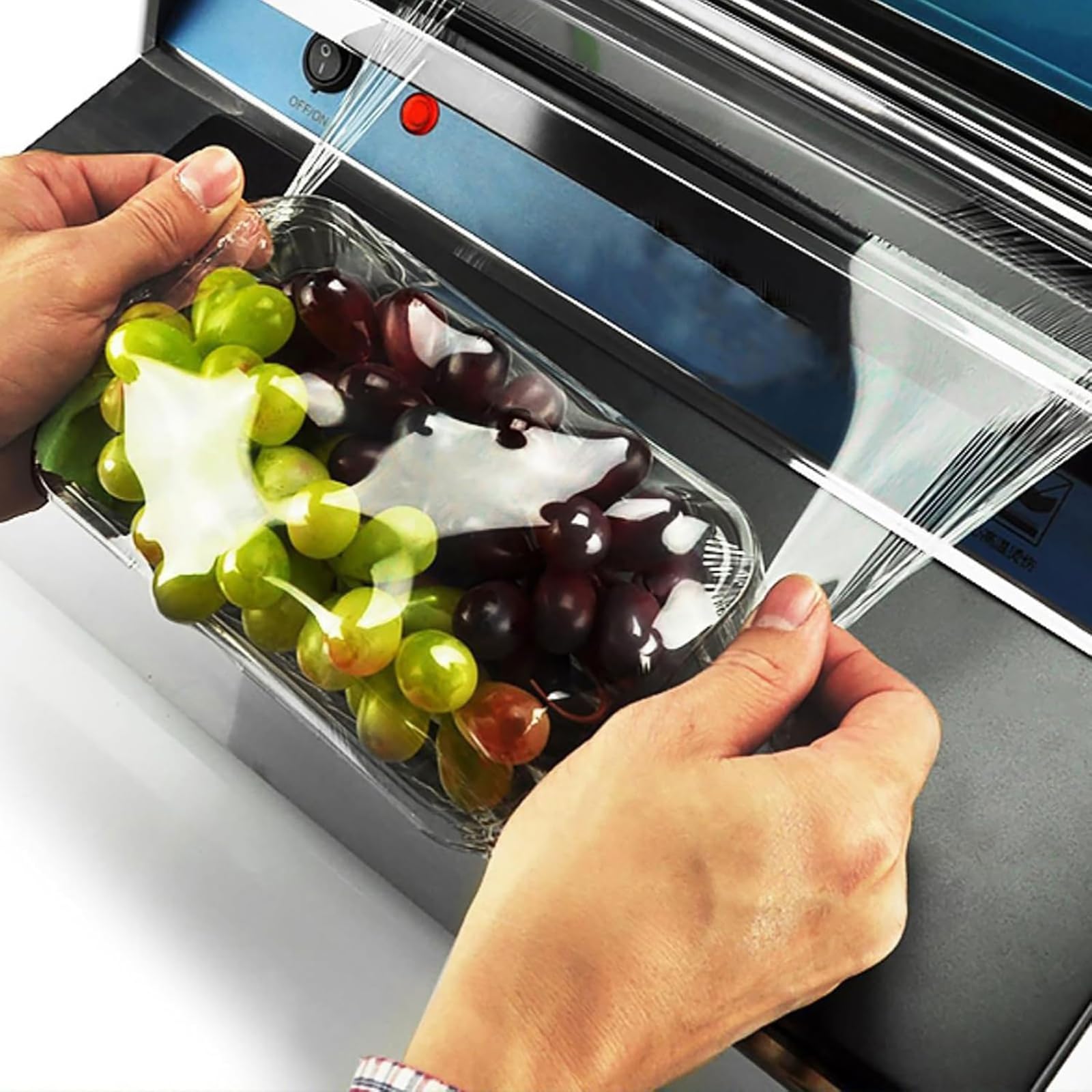 Folienverpackungsmaschine aus Edelstahl, 270 W Heißsiegelgerät mit Bedienfeld, Versiegelung und Schnittbreite 450 mm, für Lebensmittel- und Industrieverpackungen