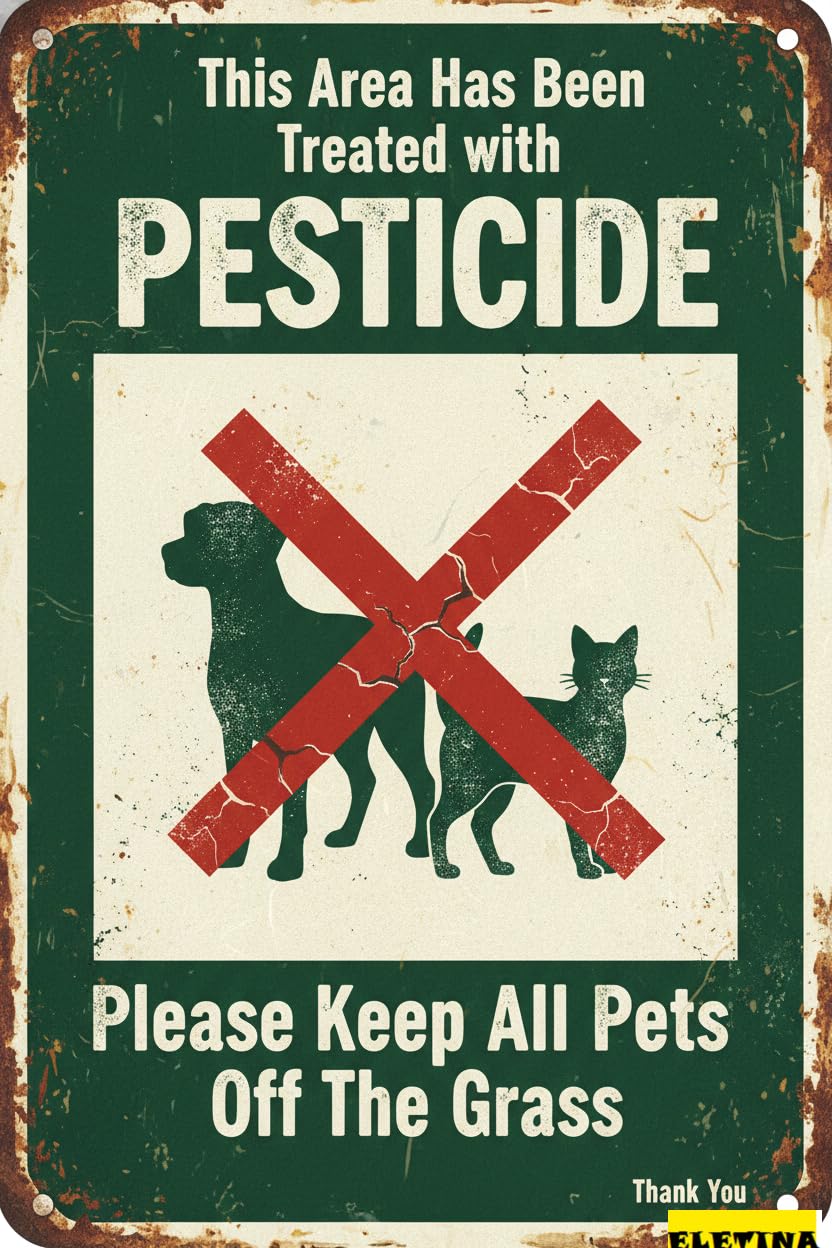 Gazigo Zsfghq001 Keep Pets Off Grass Please Clean Up Tin Sign, 8X12 Inch