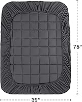 Vista 4 de Utopia Bedding Protector de colchón tamaño individual, protector de colchón acolchado de alta calidad, funda de colchón de bolsillo profundo que se