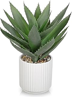 Hollyone Large Artificial Agave Plants 11.8“ Fake Succulents Potted Faux...