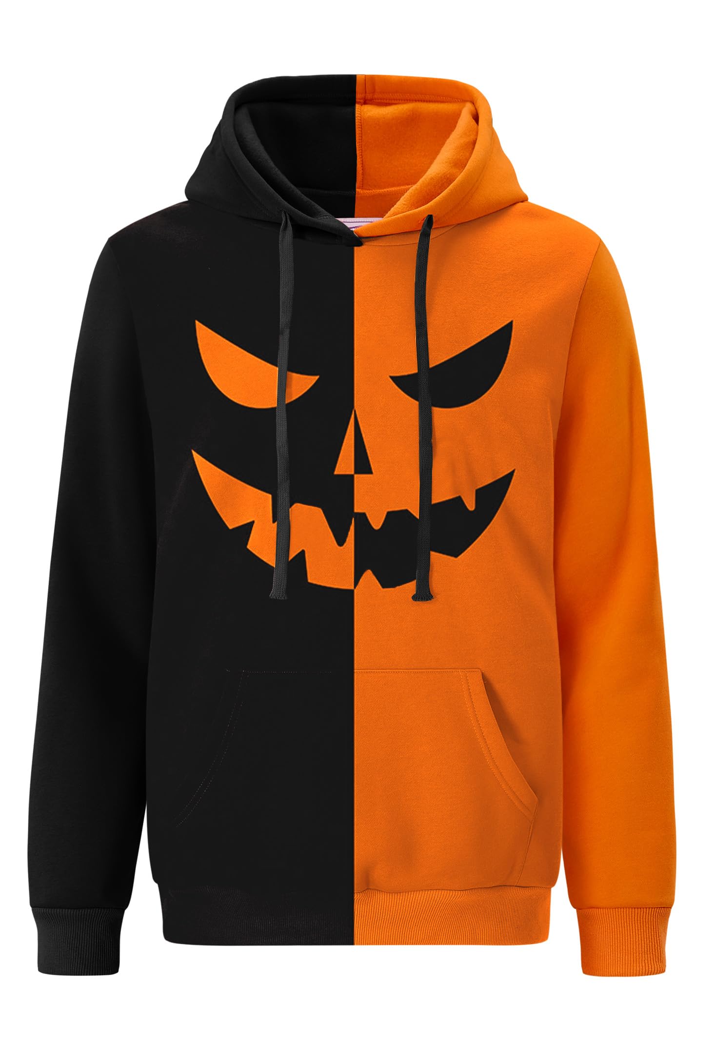 Arvilhill Men's Halloween Pumpkin Hoodies Skeleton Sweatshirts with Pocket