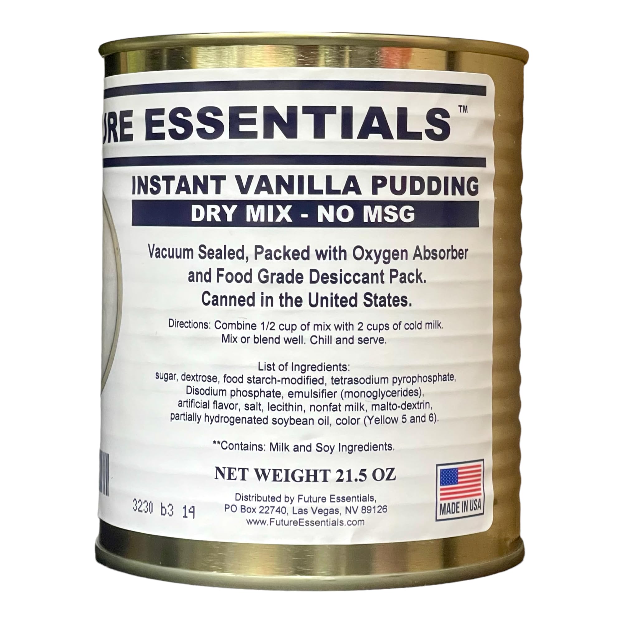 Future Essentials Canned Instant Vanilla Pudding- 28 Servings