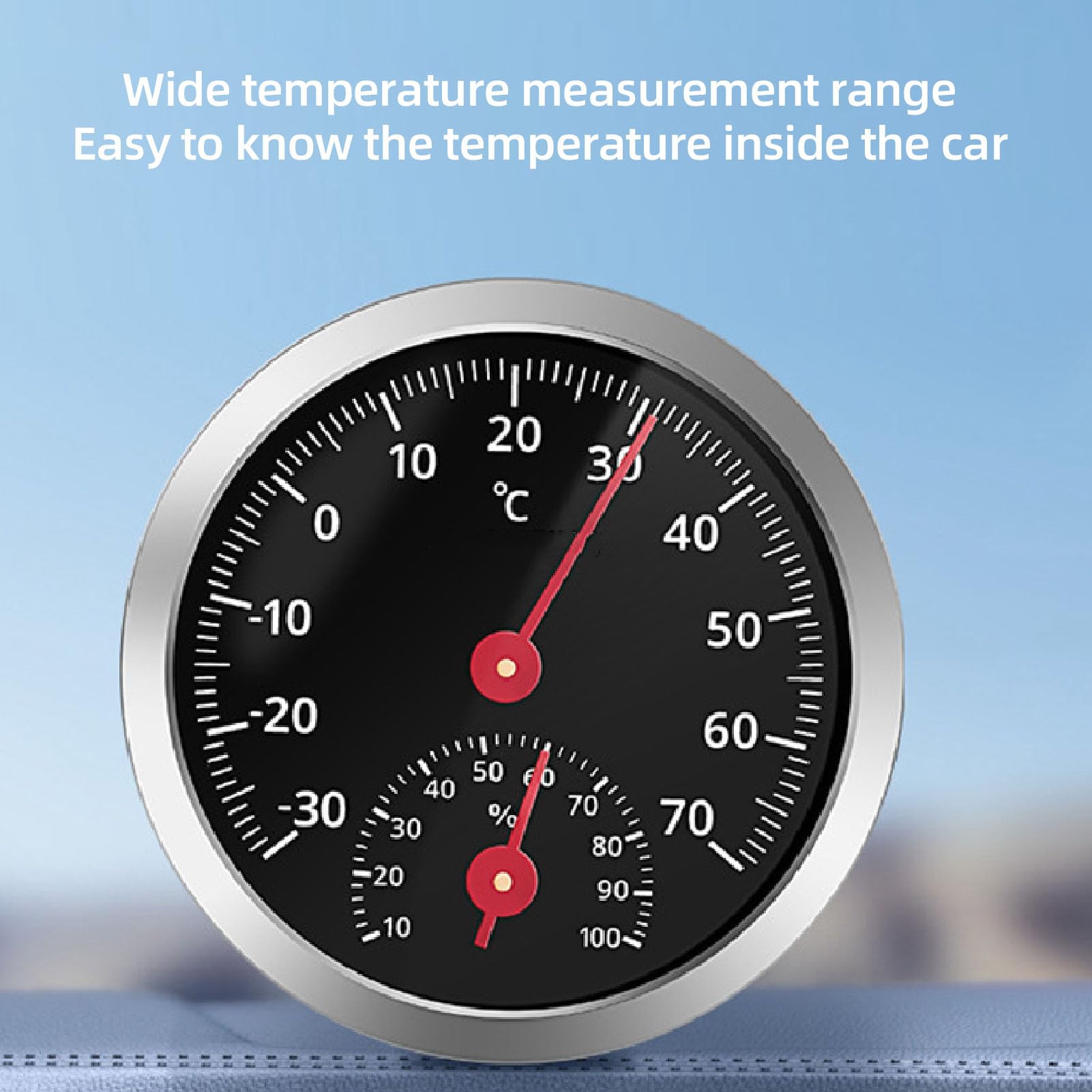 Wandthermometer Innenräume, Keine Batterie Hohe Genauigkeitsauto -Thermometer Hygrometer für Autowagen Kühlschrank Drinnen