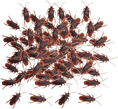 100 Pieces Fake Cockroach Toys Artificial Roaches Realistic Joke Figures PVC Material Suitable for Party Favors Halloween Tricks, S