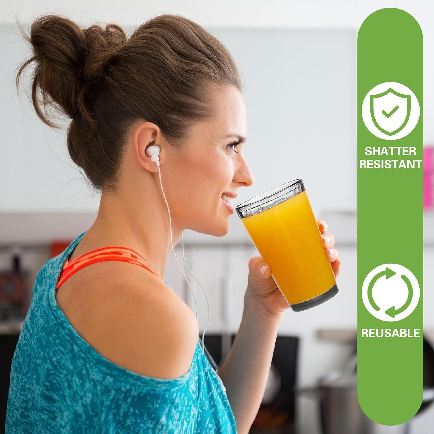 Set of 8 Plastic Drinking Glasses 16 Oz and 10 Oz Reusable Plastic Tumblers Acrylic Tall and Short Unbreakable Water Cups for Indoor Outdoor Home Picnic Party(Grey) - Image 3