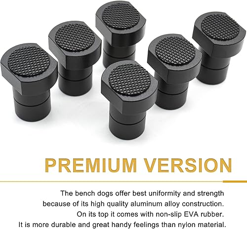 Miniatura 5 de Paquete de 6 abrazaderas de banco para perros de 100127 pulgadas (0.787 in), accesorios MFT para agujero de perro, tapones antideslizantes de