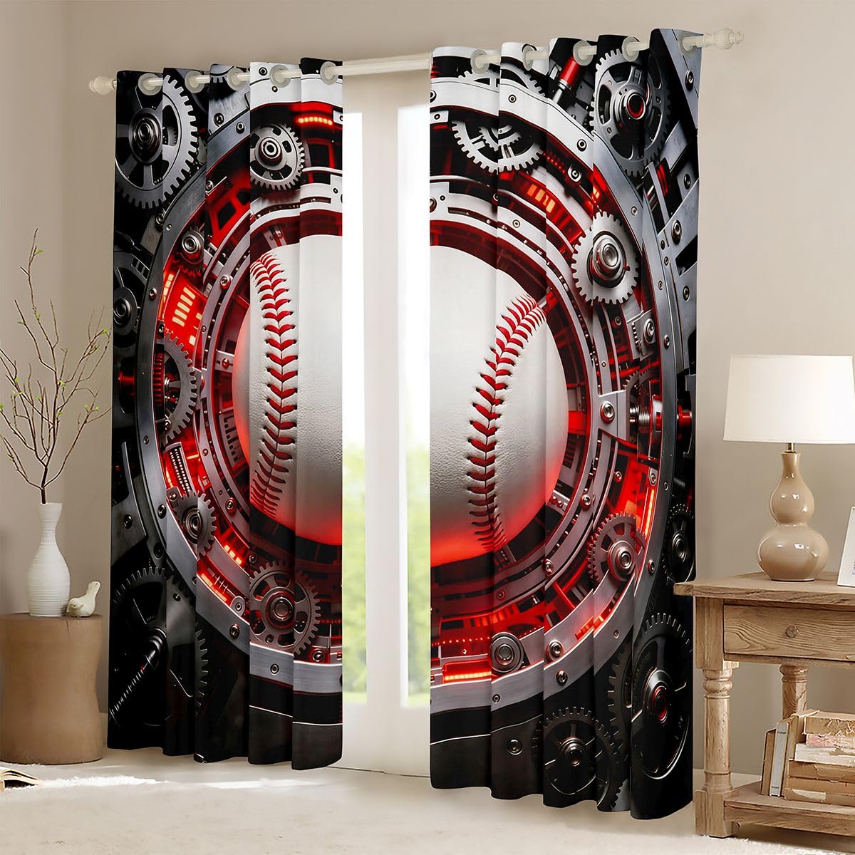 Homewish Baseballsport Curtain 137x117(HxB)