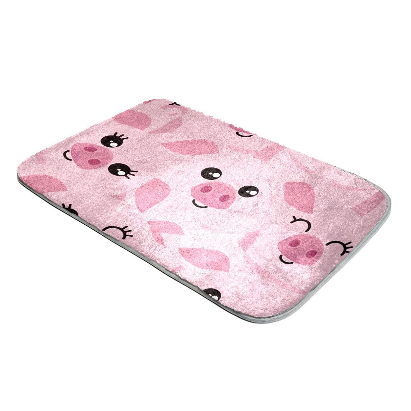 Tapis cochon rose en fausse fourrure lavable contre le sol froid