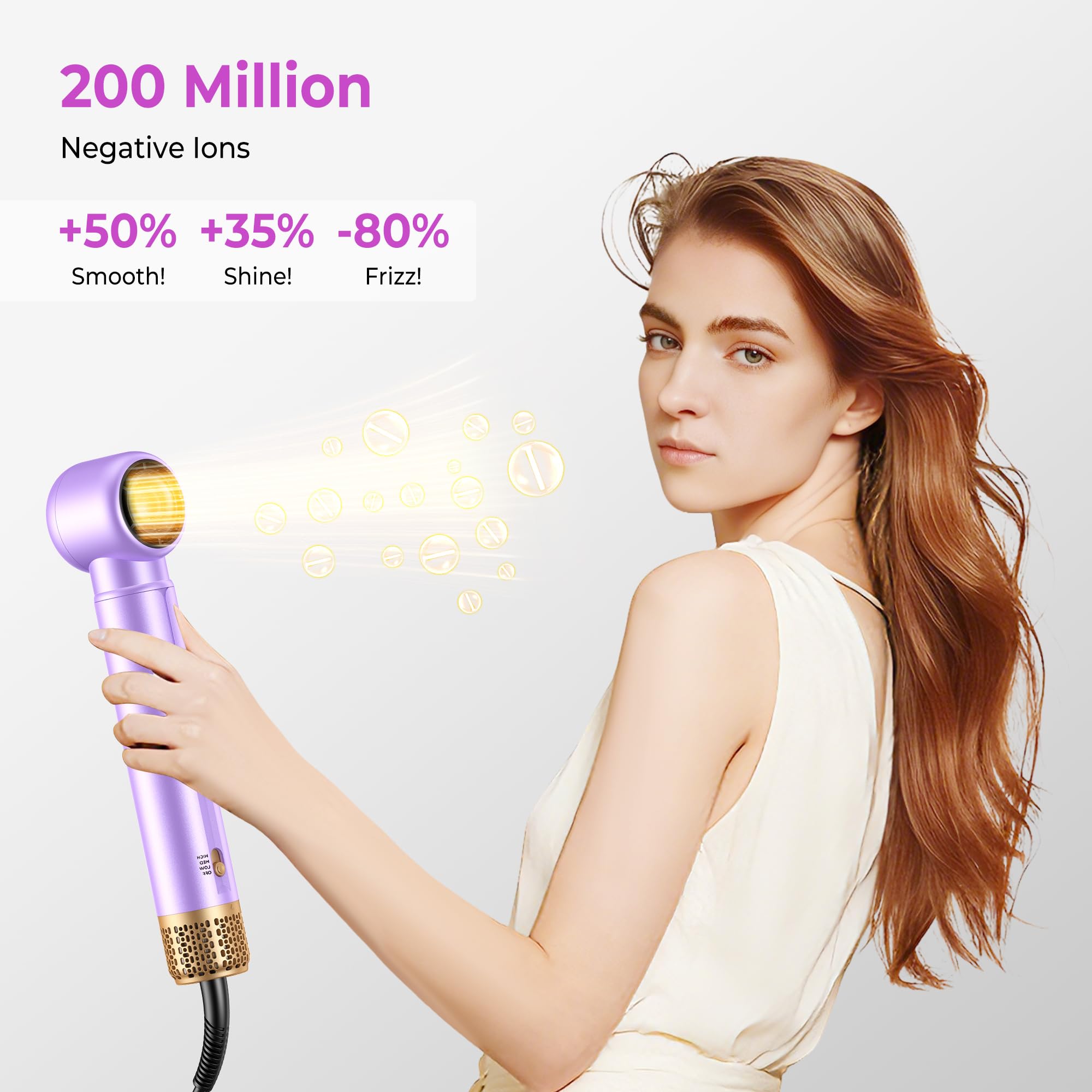 Neue Airstyler 5 in 1 Föhnbürste Set, Ionen Hairstyler mit 30mm Warmluft-Lockenstab | 1000W Haartrockner für Volumen, Trocknen, Glätten & Locken | 3 Temperaturstufen (50°C-105°C) für Alle Haartypen