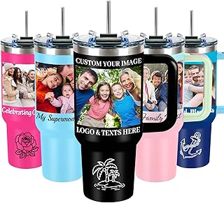 Personalized Tumbler with Pictures Text Name, Personalized Birthday Gift...