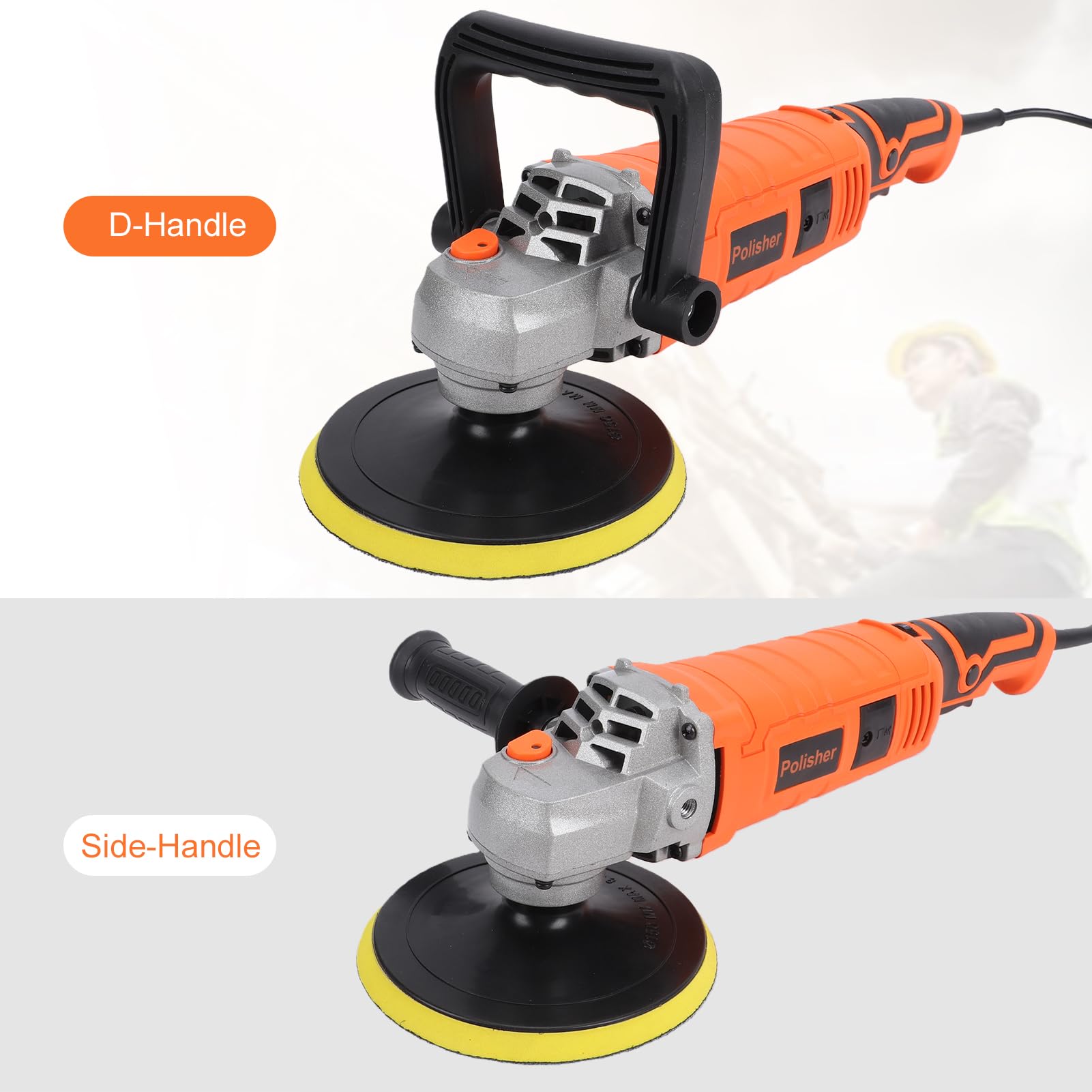 Asixxsix Pulidora Rotativa para Coche, Máquina Pulidora de Encerado, 1580 W 7 Velocidades Variables 500-3300 RPM, for Encerado de Coche, Pulido de Muebles, Eliminación de Arañazos (Enchufe Europeo