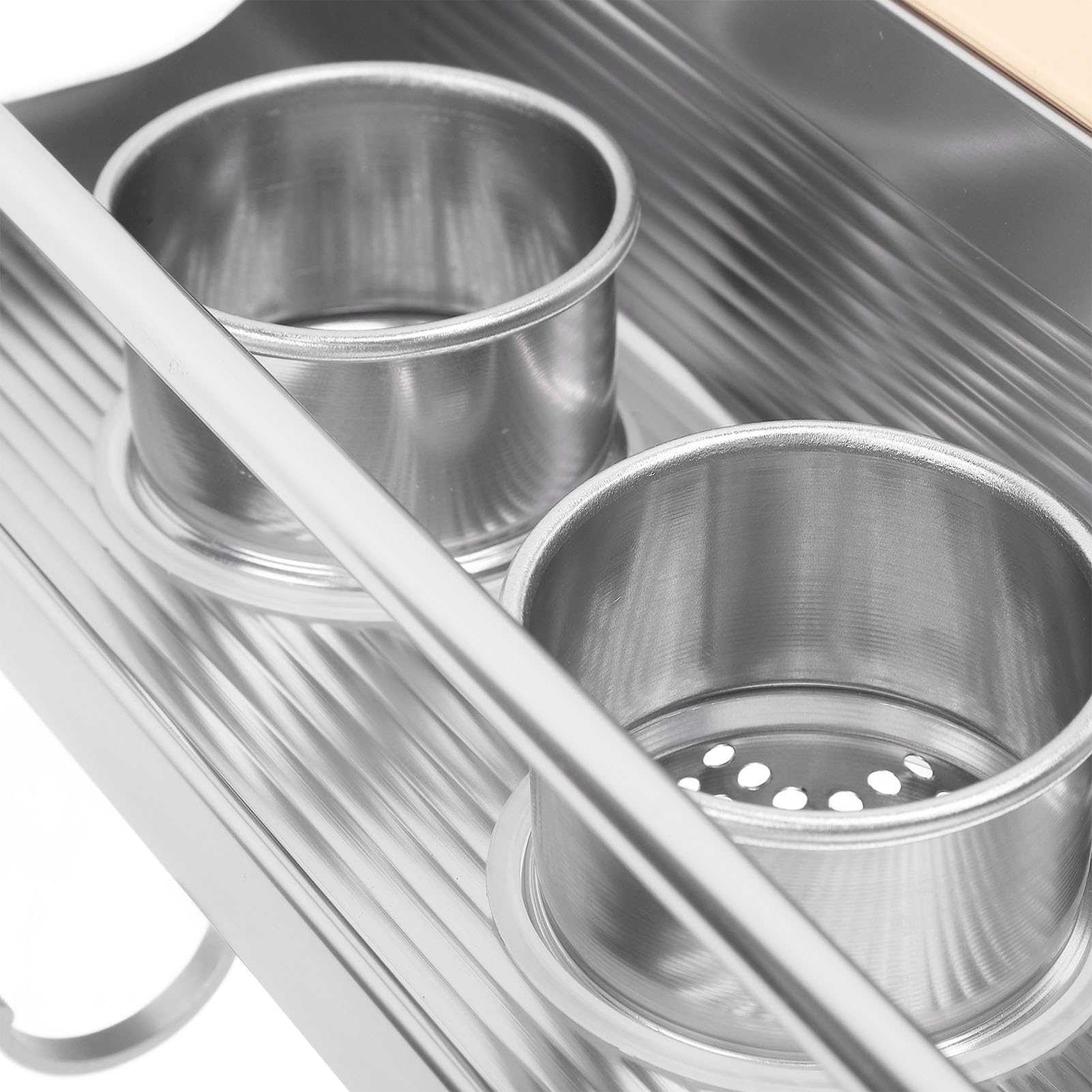 Wall Mount Rack Aluminum Alloy Space Saving Multi Functional Utensil Organizer with Dual Chopstick Holder for Kitchen Storage