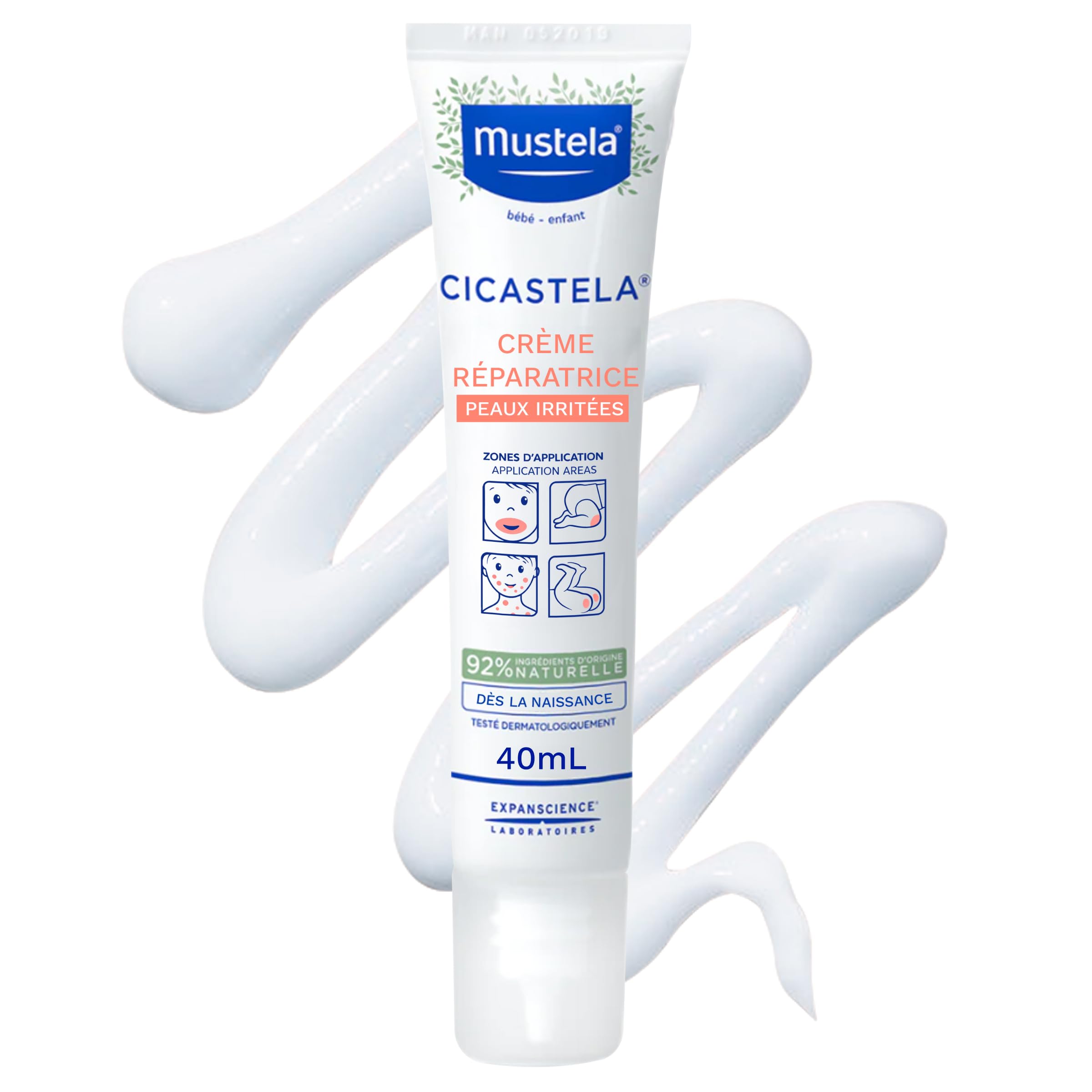 Mustela - Cicastela - Crème Réparatrice - Aide à réduire l'inconfort cutané Selon 98% des Testeurs - Perséose® d'Avocat, Panthénol, Acide Hyaluronique, Cuivre-​Zinc - Crème Cicatrisante pour Soin Bébé