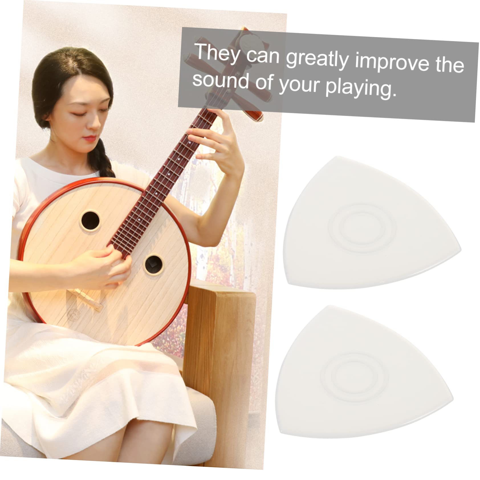 BESTonZON 60pezzi Plettri Per Chitarra Nylon Professionali Antiscivolo e Trasparenti Per Yueqin e Ukulele Sostituzione Per Plettri Danneggiati Di Strumenti Musicali