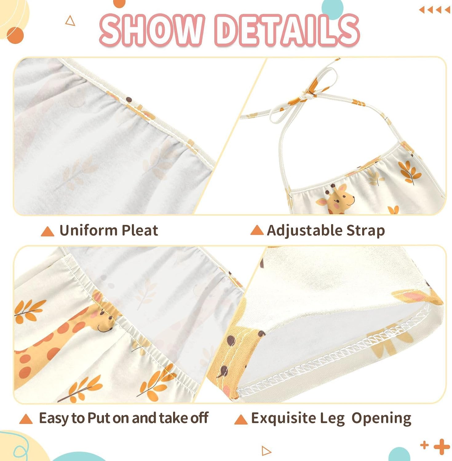 Cute Giraffe Toddler Girl Clothes Sleeveless Romper Jumpsuit for Girls Summer One Piece Romper Pants Size 1-6T