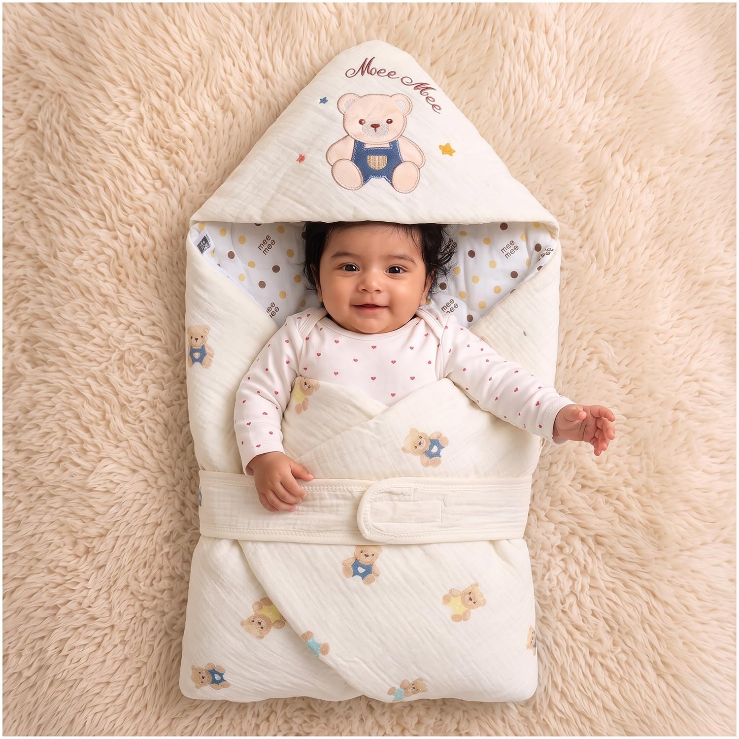 Mee Mee 3-in-1 Baby Wrapper & Carry Nest - | Soft & Breathable | Newborn to 6 Months-picture-26