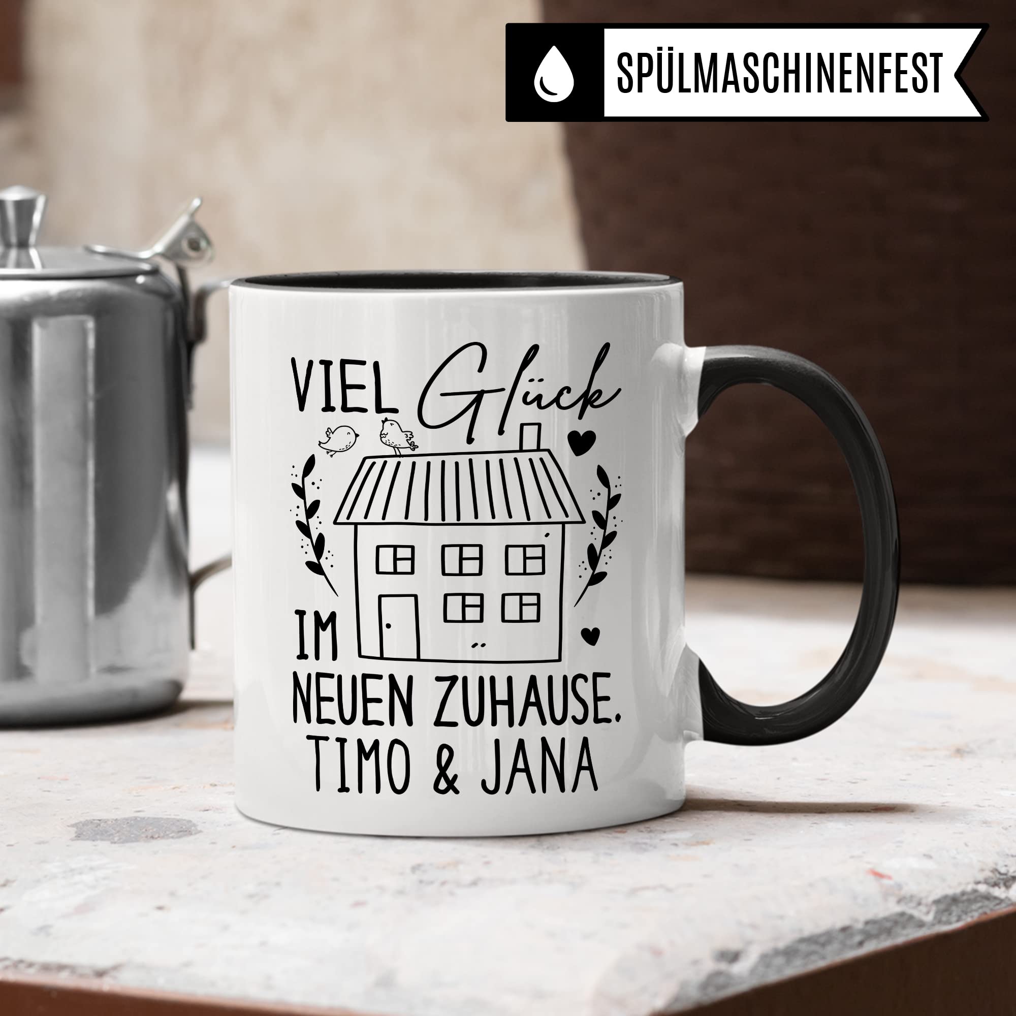 Personalisiert Abschiedsgeschenk Tasse Mit Ortsschild – Individueller Text Für Kollegen, Freunde, Chef Zum Umzug Oder Jobwechsel