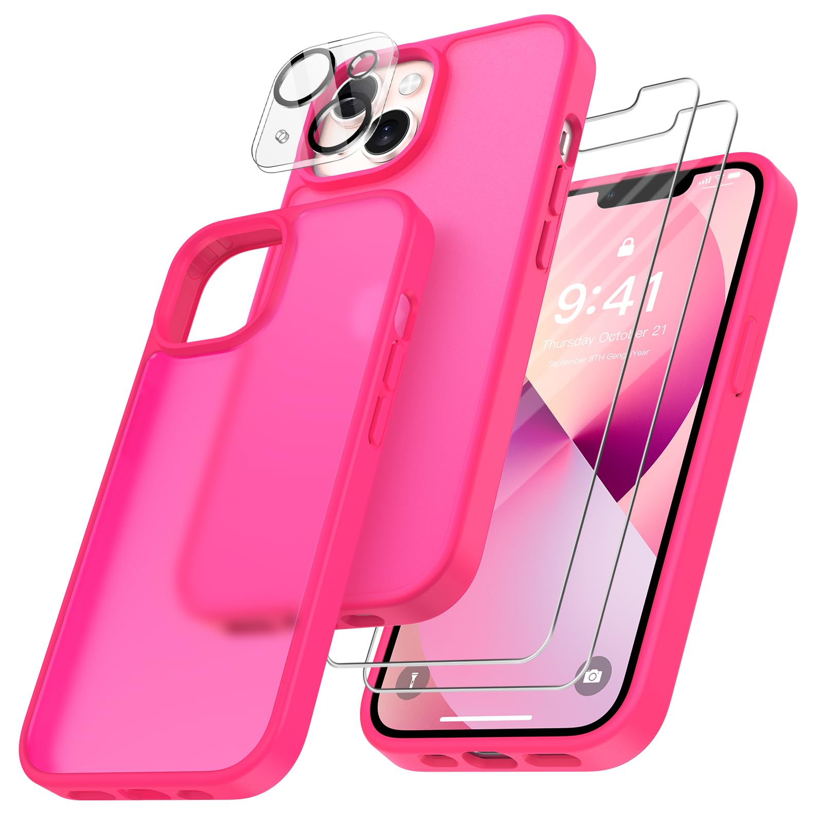 FLLAO 4 en 1 Funda para iPhone 15 con 2 Protector Pantalla y 1 Protector Lente Cámara, [Almohadilla de Aire integrada] Antigolpes Antiarañazos Carcasa 6,1 Pulgadas, Transparente — view 59