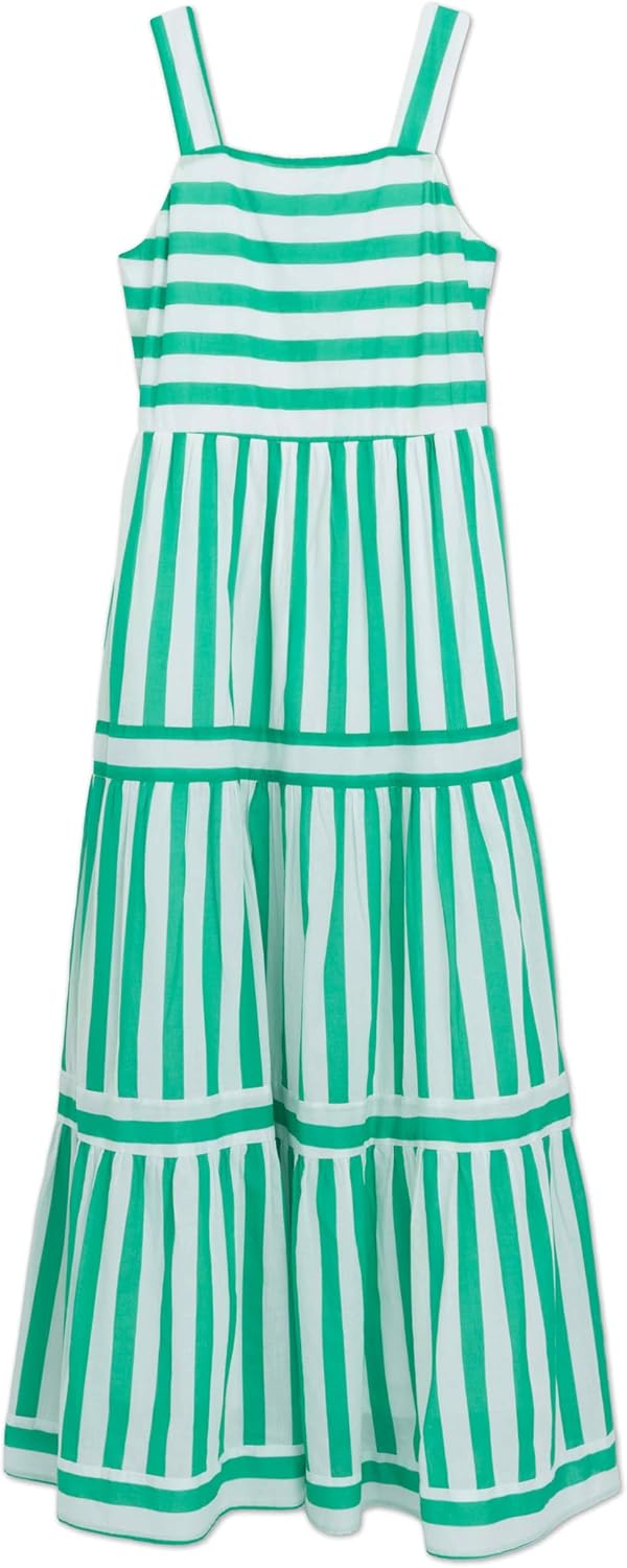 Speechless Girls' 7-16 Sleeveless Striped Cotton Voile Tiered Maxi Dress